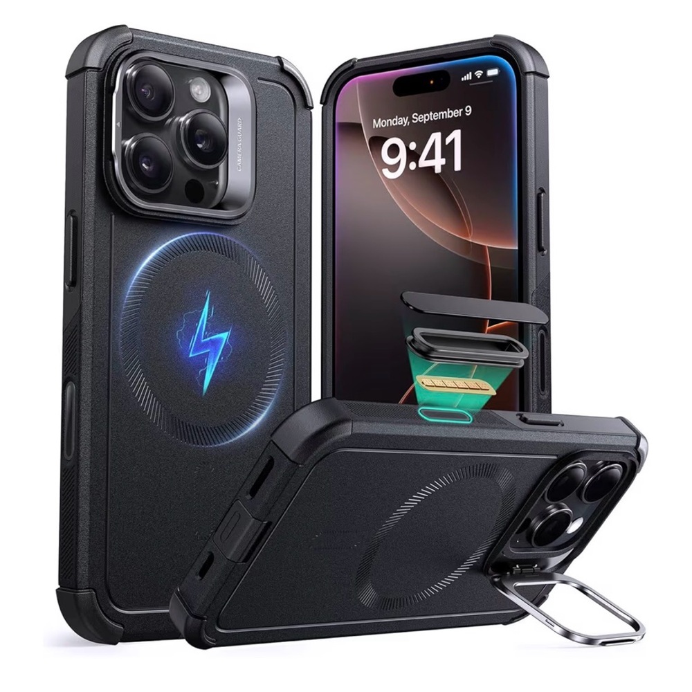 ESR for iPhone 16 Pro Case with Stash Stand, Camera Control Black